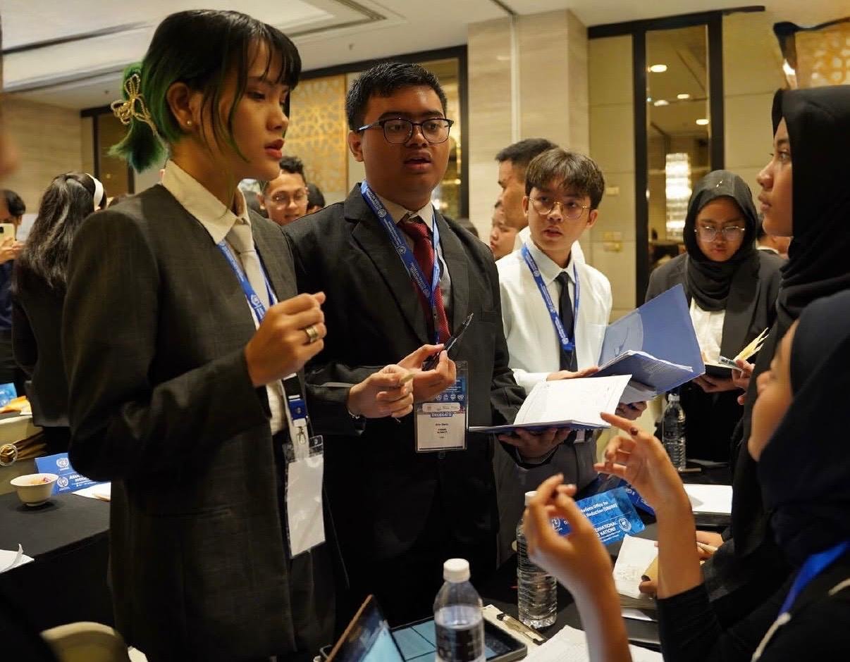 Delegates in session